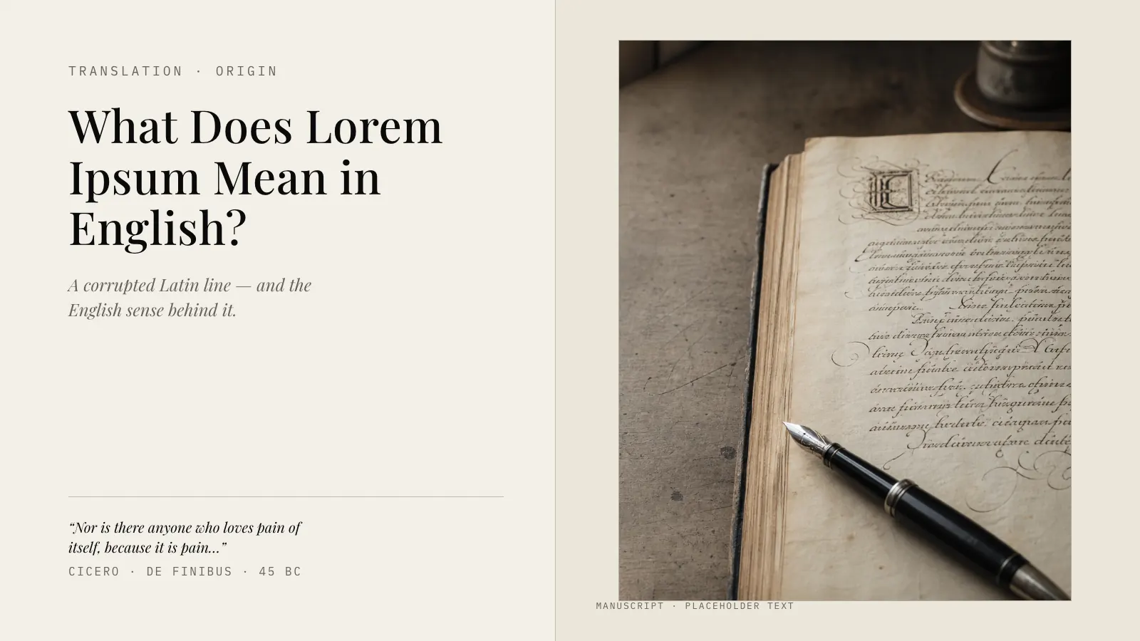 What Does 'Lorem ipsum dolor sit amet consectetuer' Mean in English?